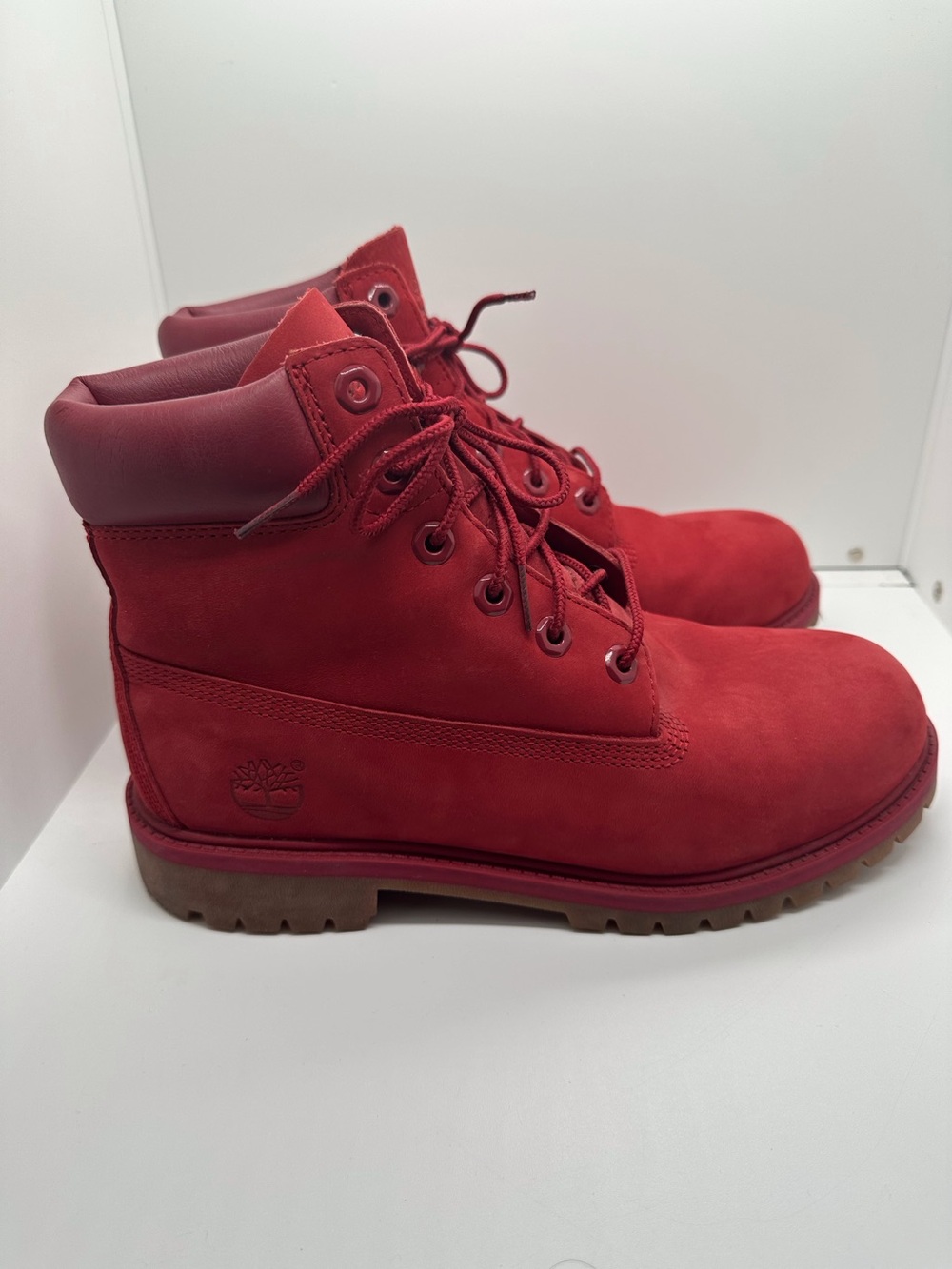 Timberland 6-Inch Premium Waterproof Red Suede Leather Boots